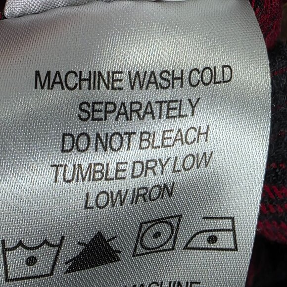 Mens Legendary Whitetails Red & Black Plaid Flannel Shirt Button Up Long Size L - Picture 4 of 8